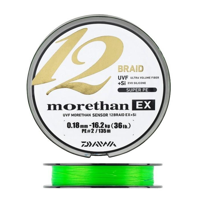 Daiwa Morethan EX 12 Braid 0.16mm 135m Lime Green