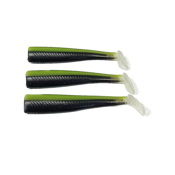 GT-Bio Roller Shad 165mm 3xCorpos Lime Black Glass UV