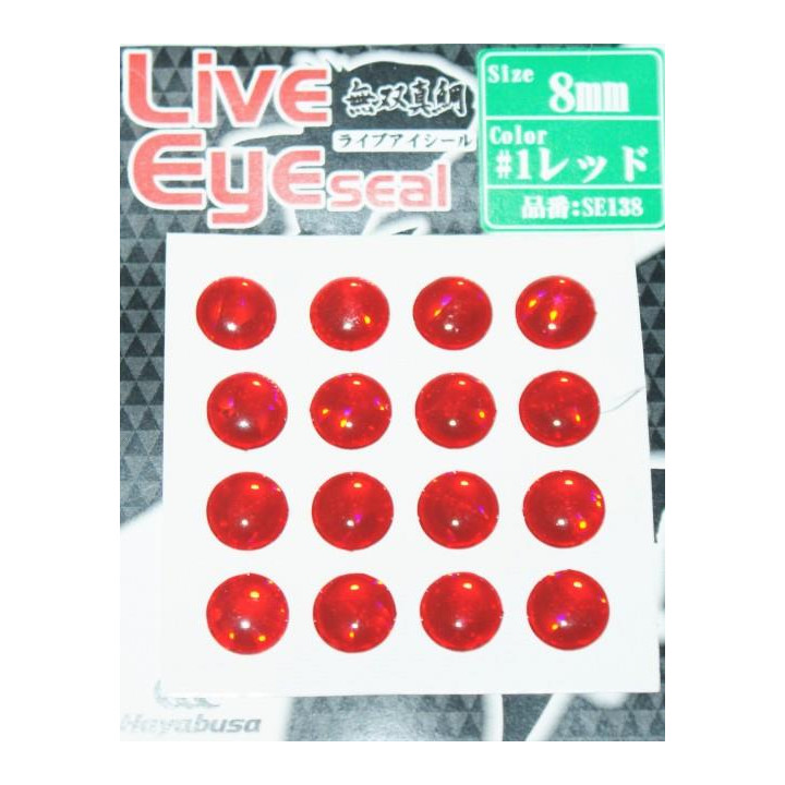 Olhos Hayabusa 8mm Vermelho