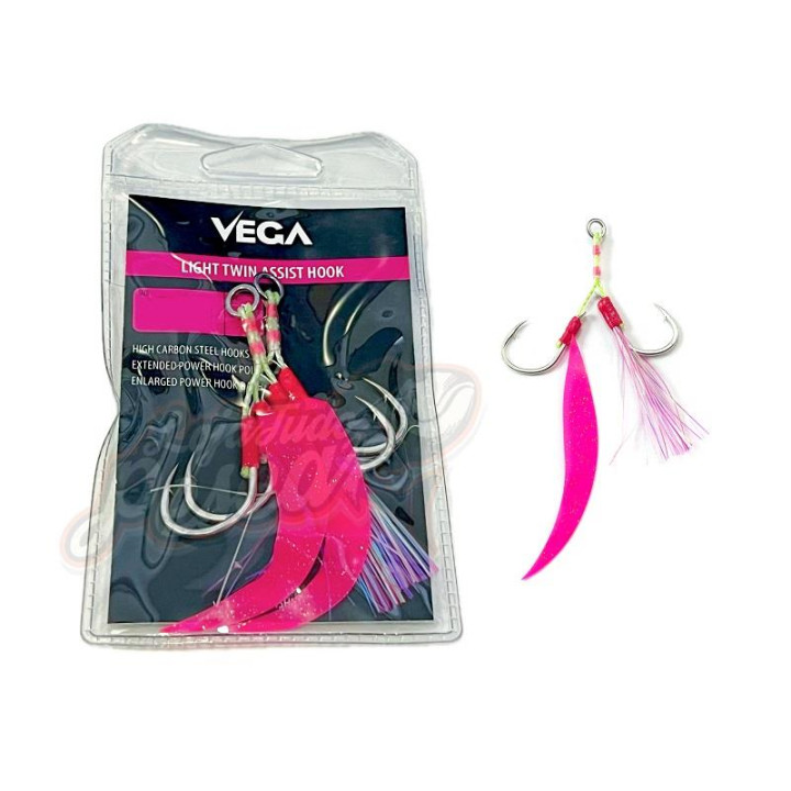 Vega Light Twin Assist Hook Pink SIL Nº2/0 2pcs