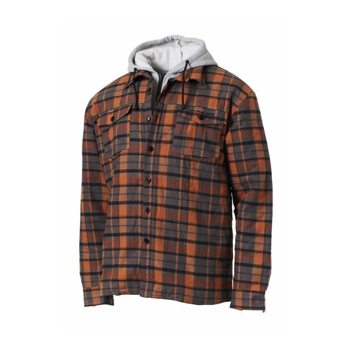 Savage Gear Twin Shirt Jacket Tam.L Orange/Grey Check