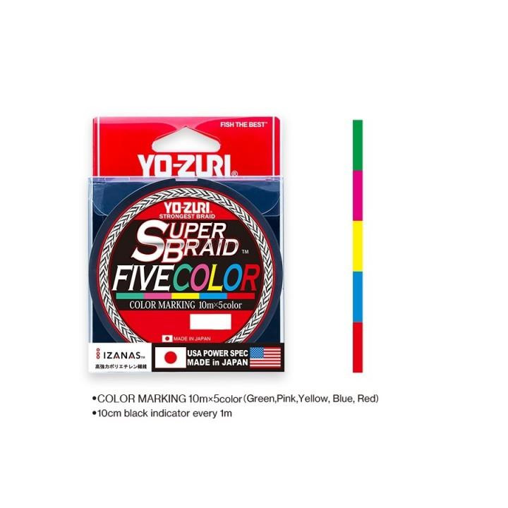 Yo-Zuri SuperBraid Five Color 0.28mm 300m