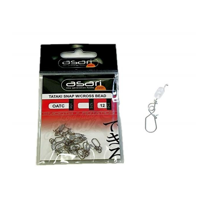 Asari Tataki Snap W/ Cross Bead 12pcs