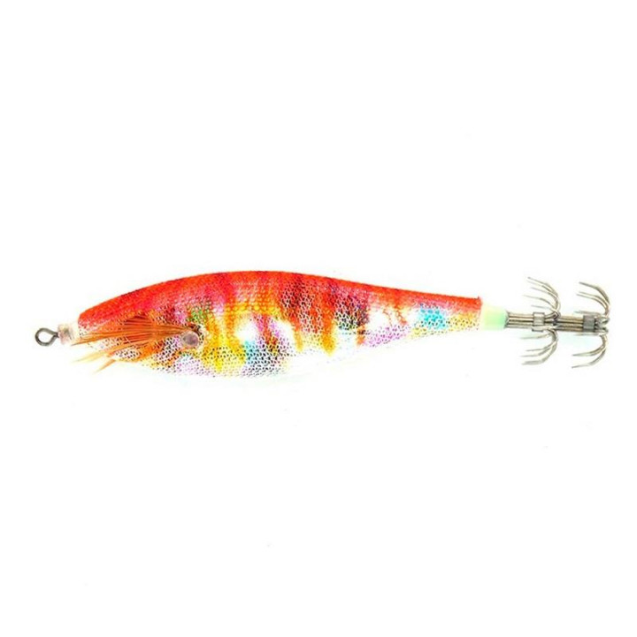 Cinnetic Squid Jig Tiger Glow 70mm 4-Rainbow Red