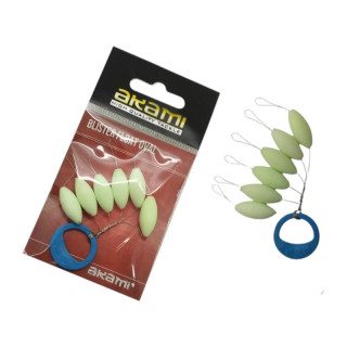 Flutuador Oval Akami Rosa Luminoso 6x13.5mm 6pcs