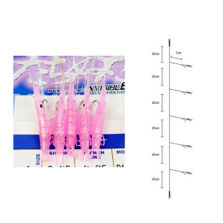 Sabiki Yuki 5 Shrimp Pink Nº4