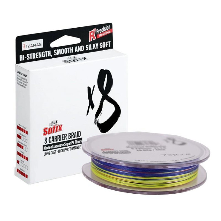 Sufix X8 0.165mm 270m Multicolor + Tesoura