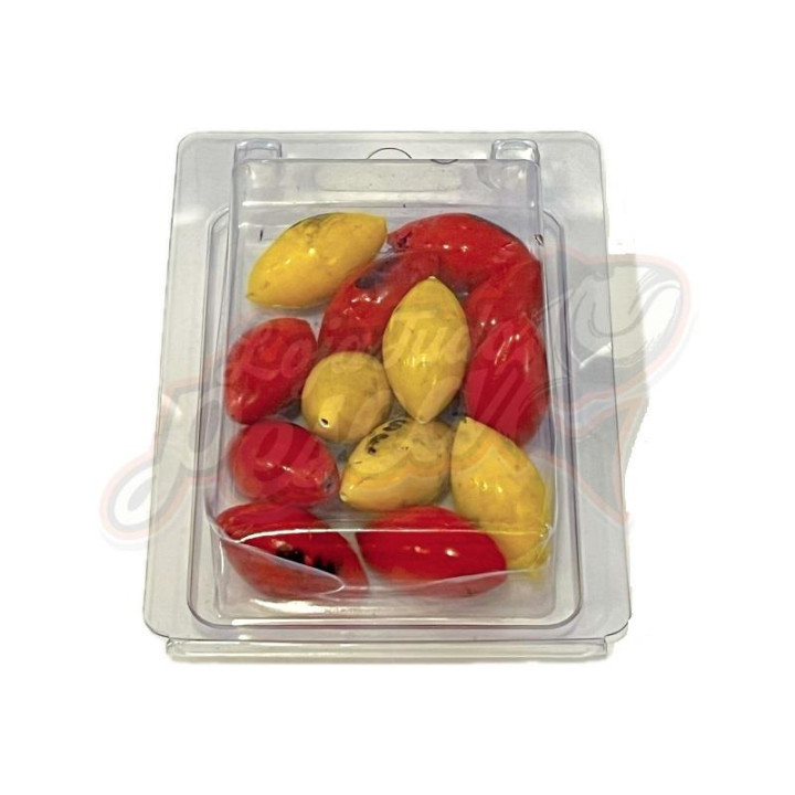 Olivas Plastificadas 35gr 500gr Vermelho+Amarelo