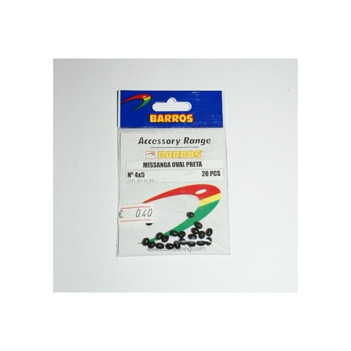 Barros Soft Oval Beads 4x5 Black