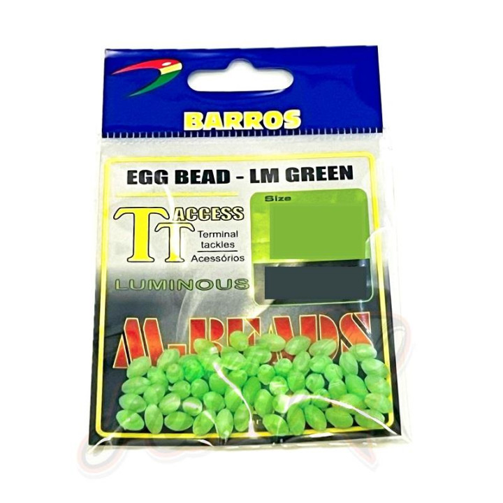 Barros Egg Bead - LM Green Tam. 3.4x5