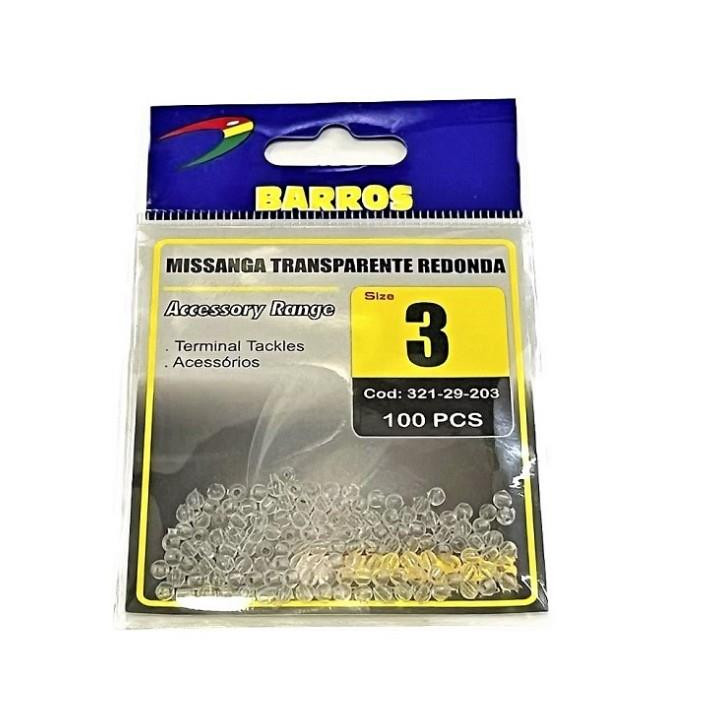 Barros Missanga Transparente Redonda 3mm